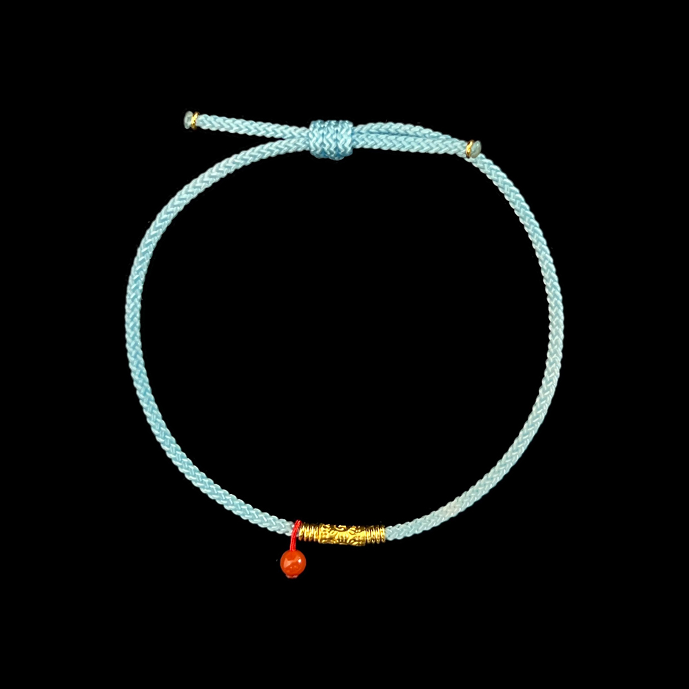 （加加）足金+南红太阳管手绳 金重0.5g+ 手围17cm（可调节）