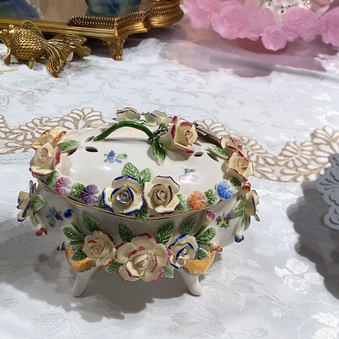 摆件0114出口高温瓷盖盒首饰盒