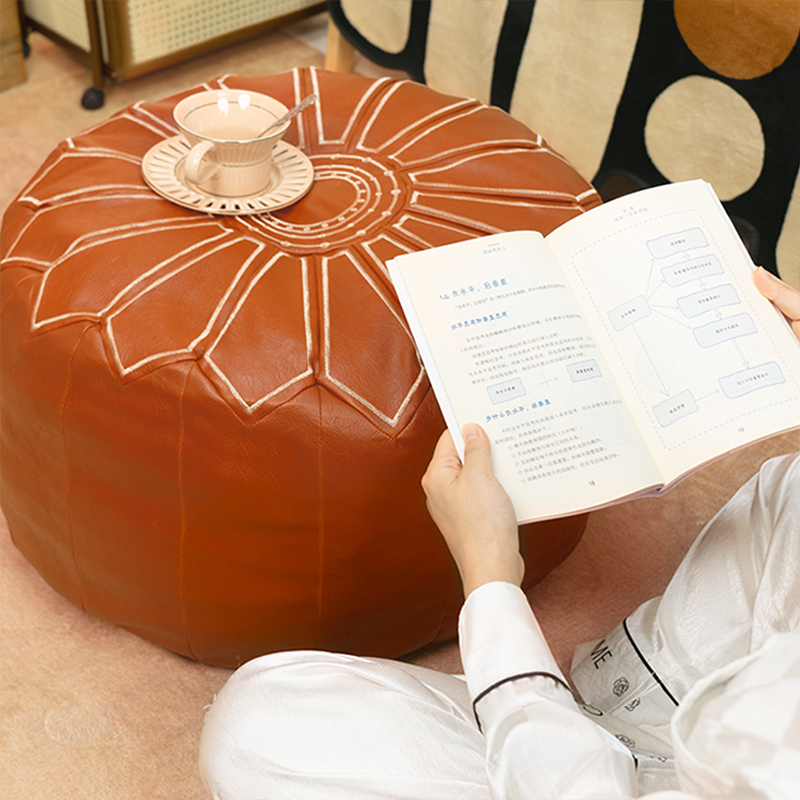 摩洛哥风格坐垫轻奢风坐墩地上蒲团坐垫复古榻榻米坐垫免洗可收纳