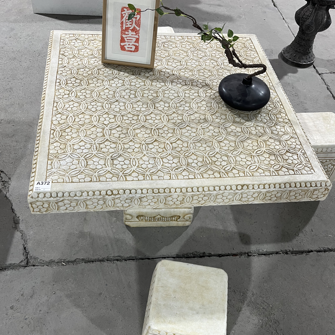 一桌四凳汉白玉一套