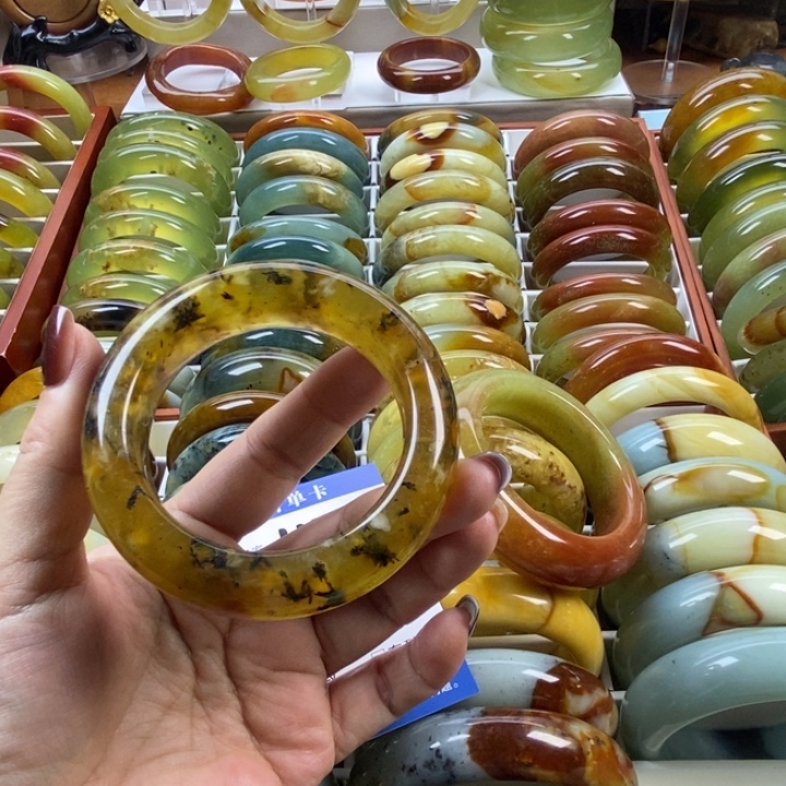 草***莓蛇纹石玉合金戒指54.8