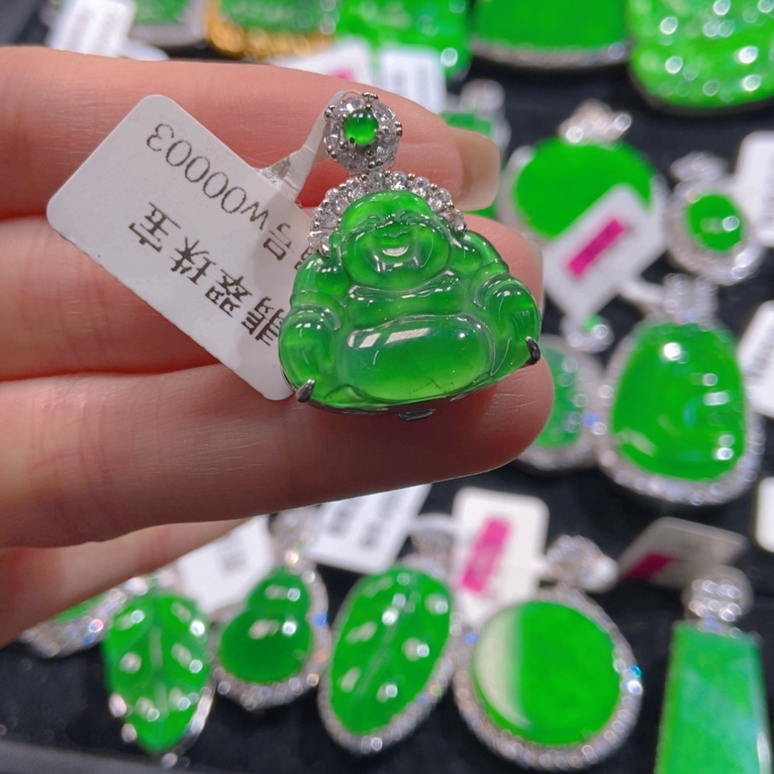 翡翠吊坠(不含链)银S925镶嵌