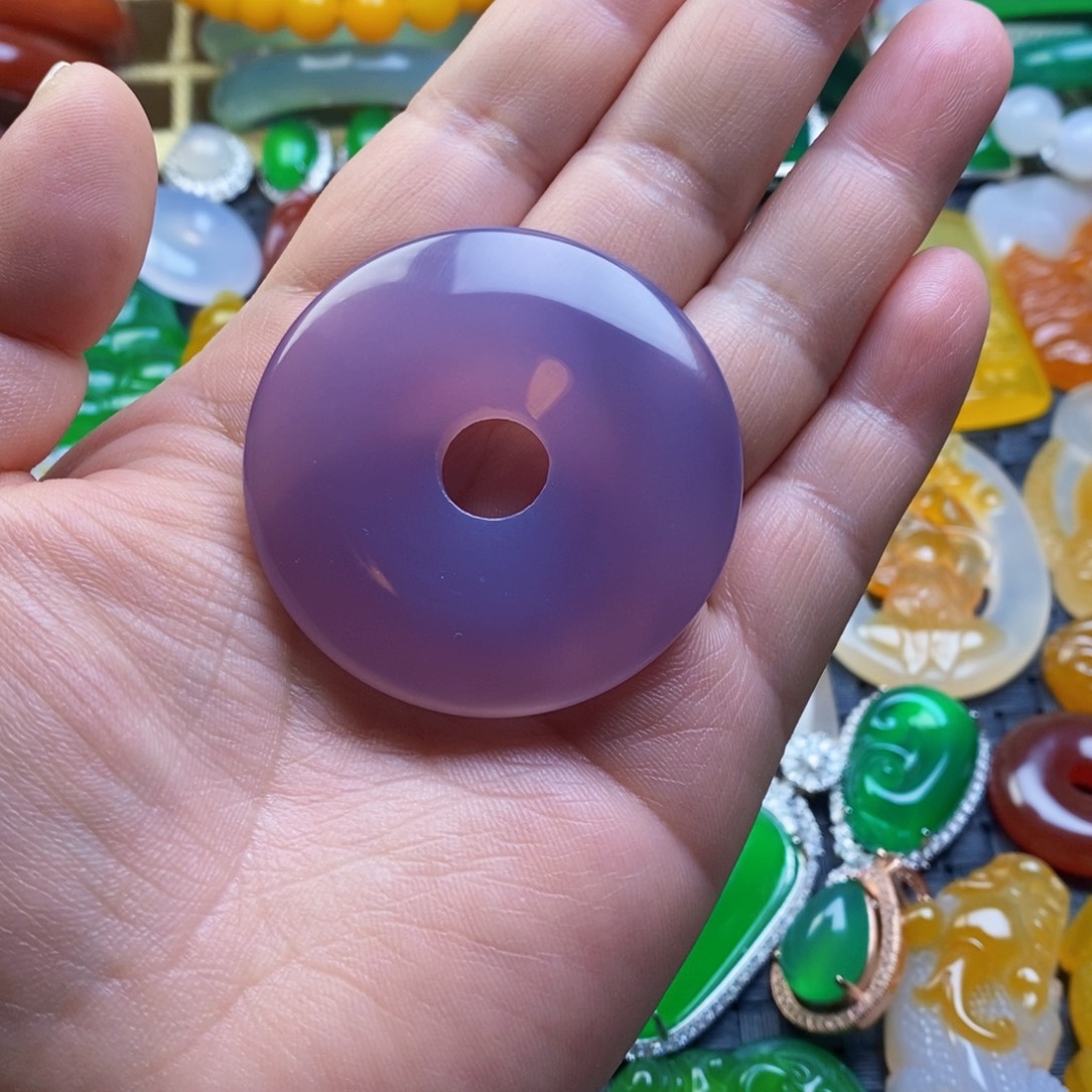 玛瑙/玉髓未镶嵌颈饰卡50大平安扣