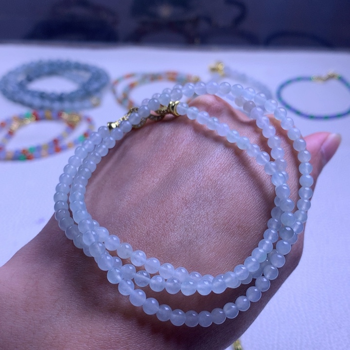 定制翡翠未镶嵌缅甸翡翠a货卡4白冰