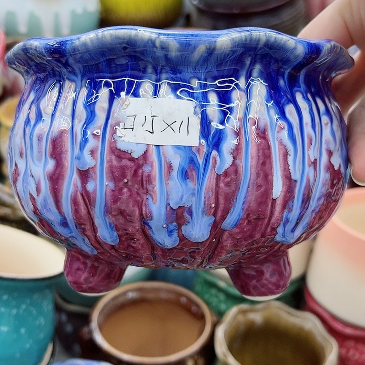 多肉绿植陶瓷花盆9.9包邮，有孔