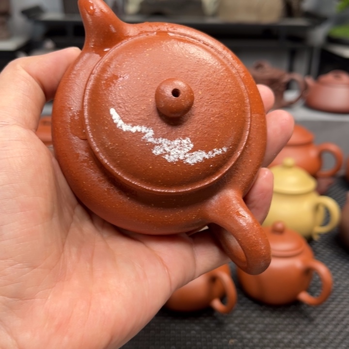 紫砂茶壶丘*紫砂艺术茶具套装红降坡