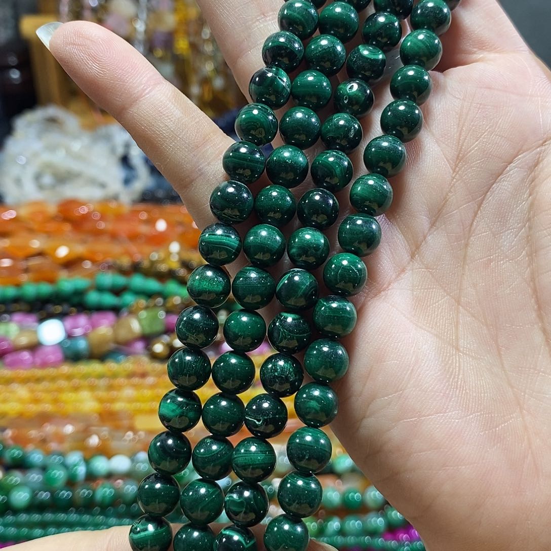 玛瑙/玉髓未镶嵌珠宝半成品天然孔雀一条卡8mm