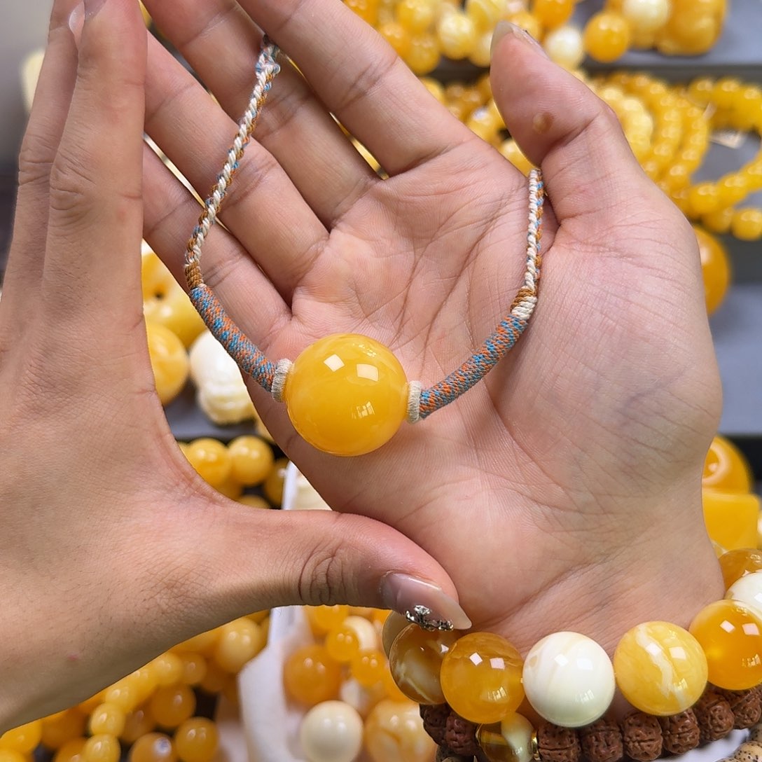 琥珀珠宝奇石未镶嵌锁骨26mm