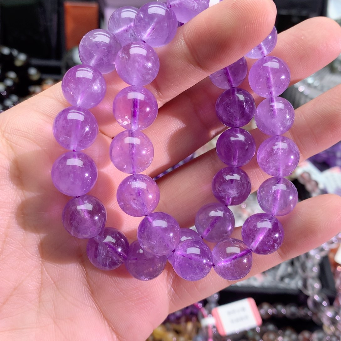 紫晶手链未镶嵌薰衣草紫晶12