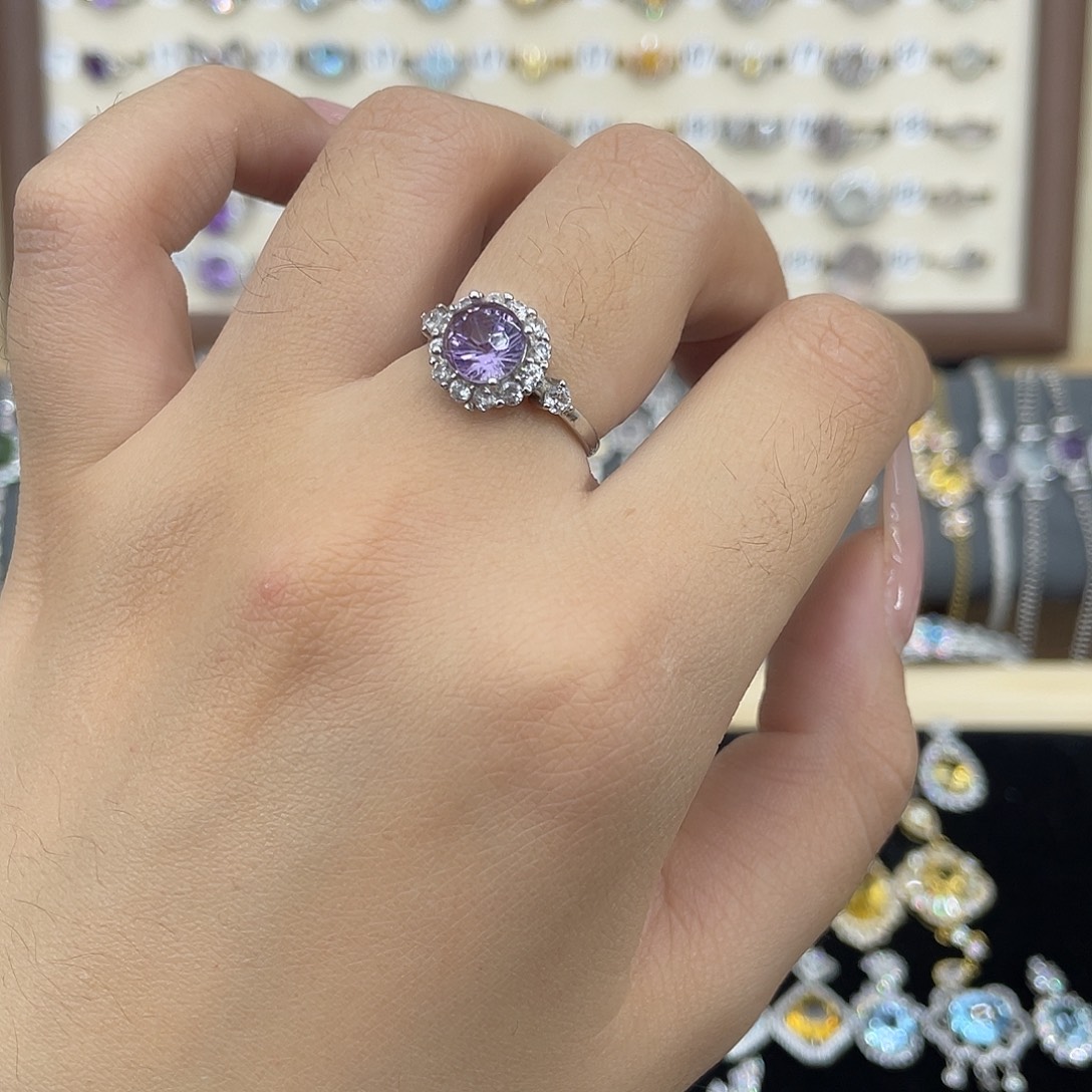 银S925镶嵌紫晶戒指