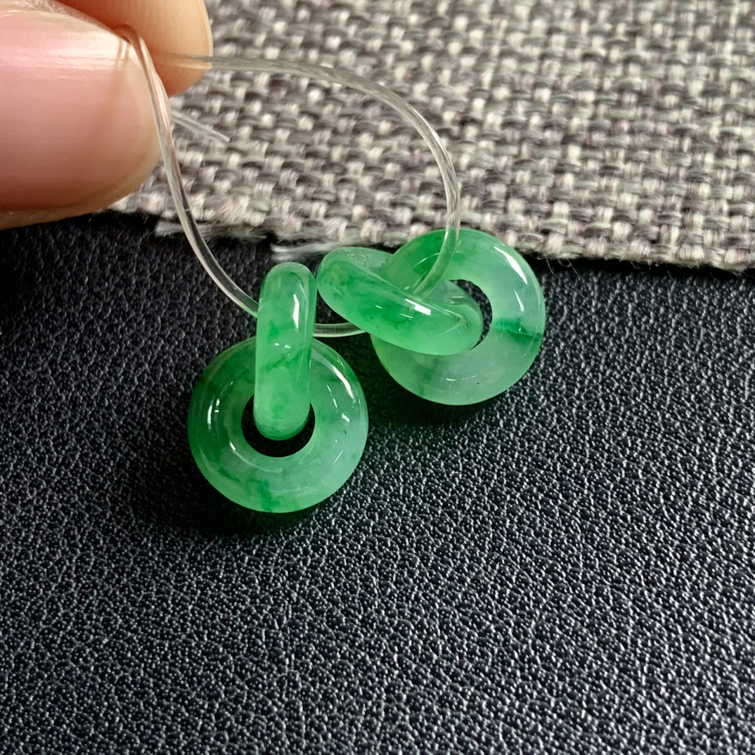 天然缅甸翡翠A货环环相扣14.4-10.5-3.3