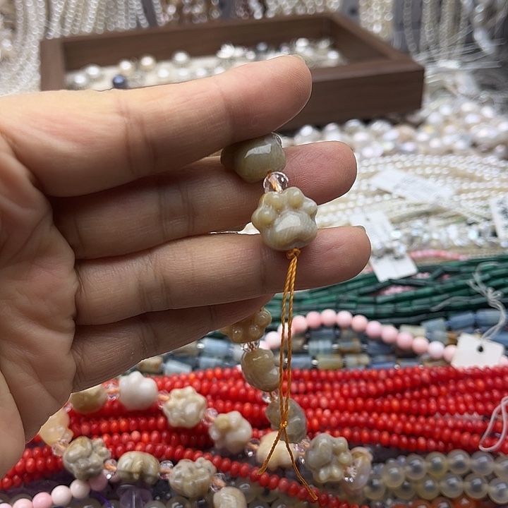 玛瑙/玉髓未镶嵌珠宝半成品一个16mm左右珊瑚玉猫爪