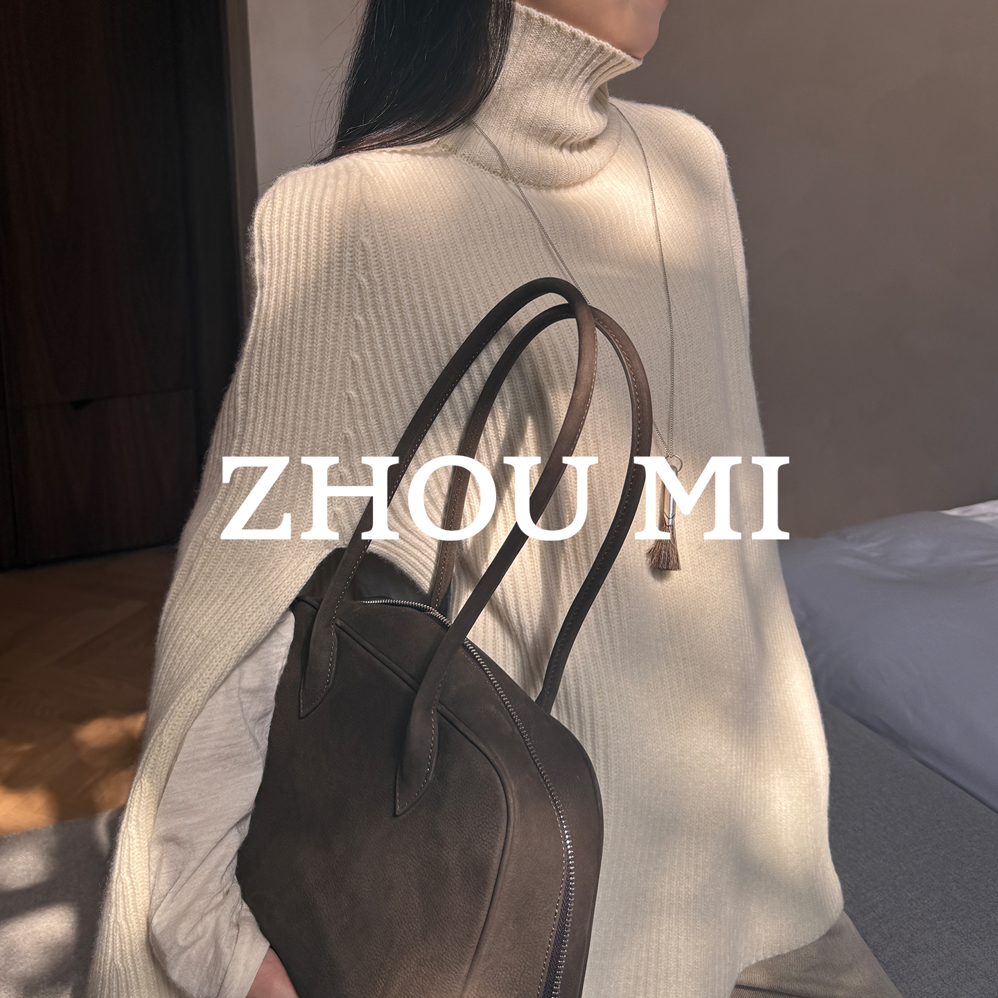 ZHOU MI天然无染色高领斗篷式礼服造型上衣 ZM80518