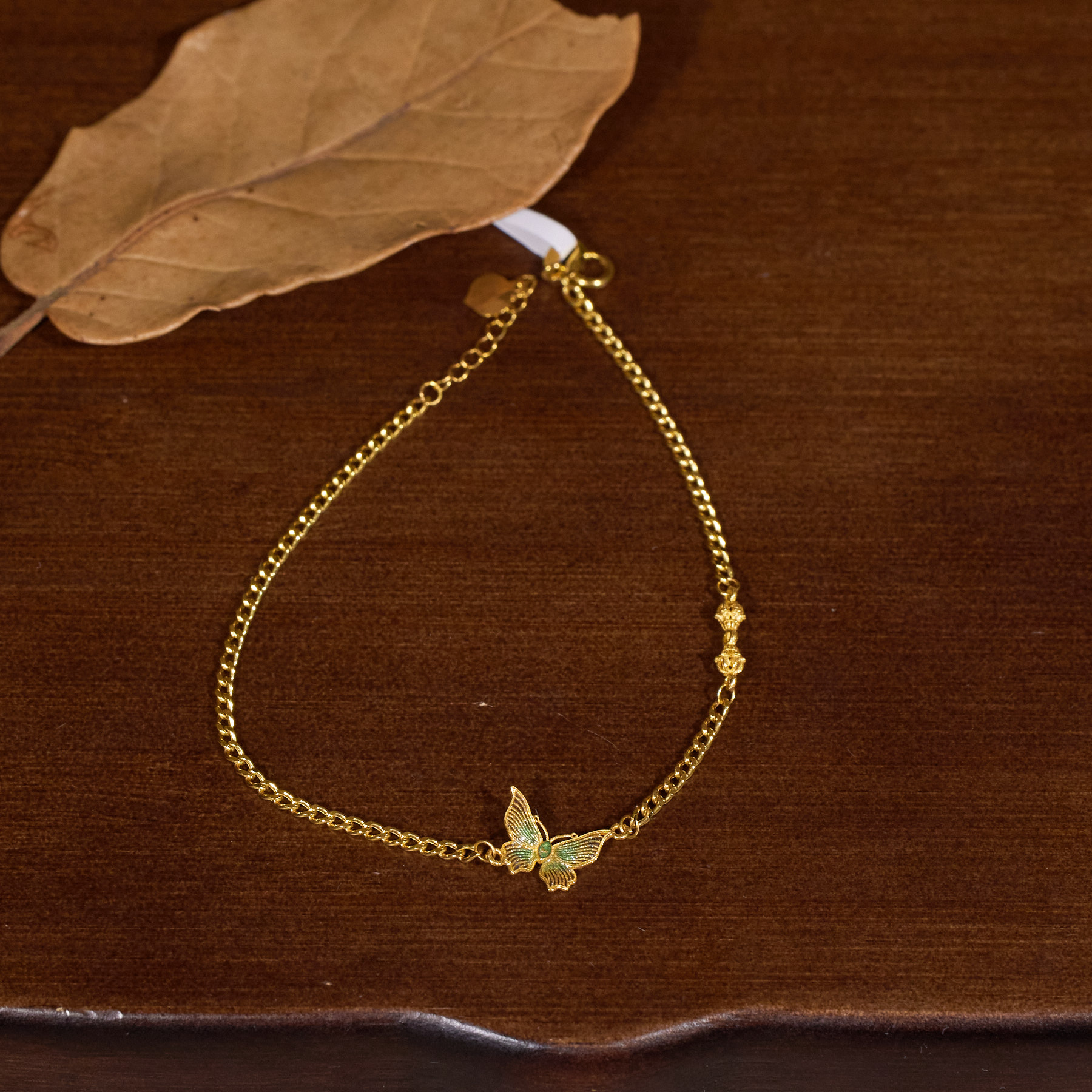 【九华山】蝴蝶手链*18K金镶嵌N7564
