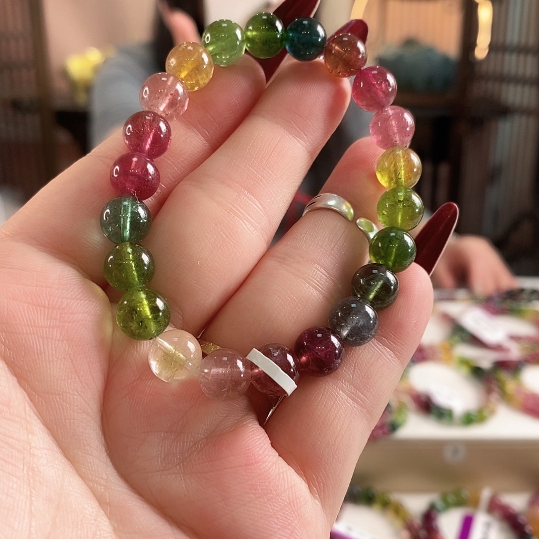 碧玺未镶嵌手链G2427单圈多样性发1