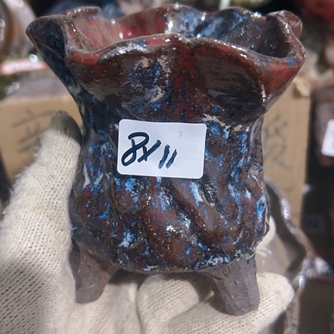 红陶粗陶花盆手工