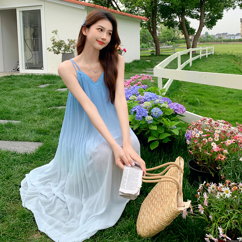 961-970 森系休闲风女夏季常规纯色连衣裙（非主图款）