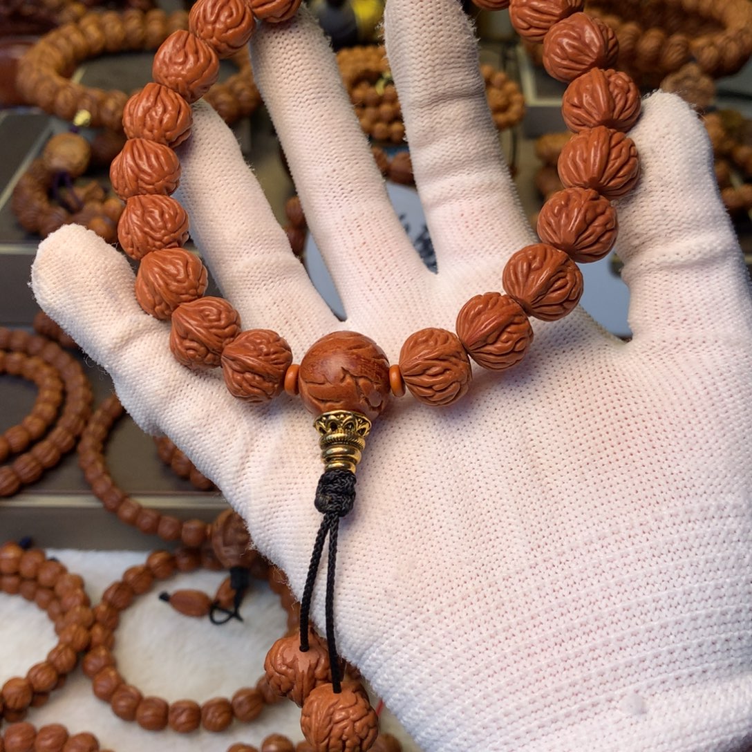 古****手串桃核秦岭龙纹