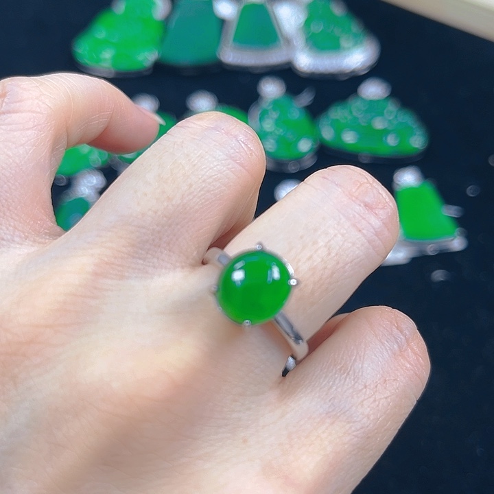 翡翠银S925镶嵌吊坠(不含链)