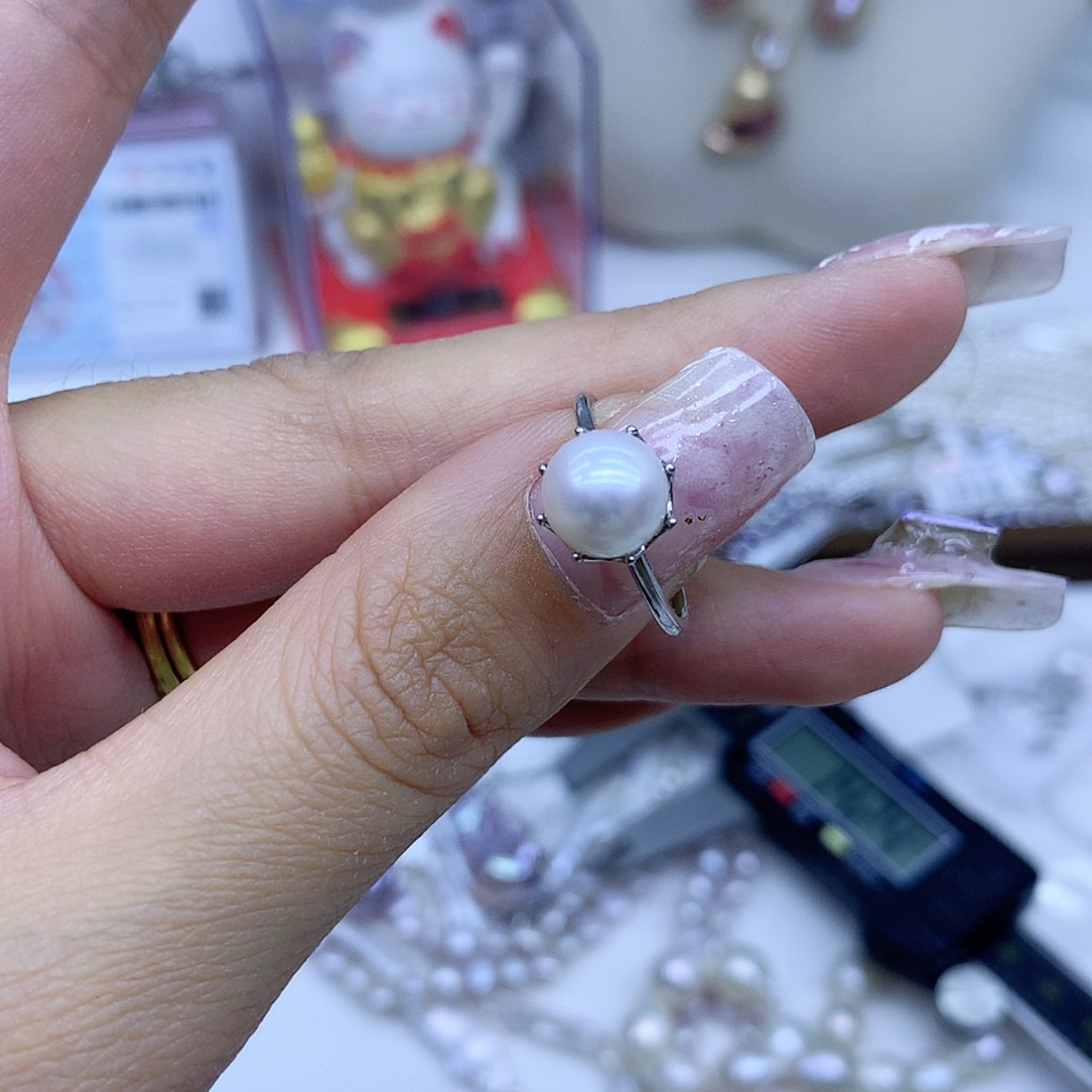 【闪购商品】淡水珍珠戒指银S925镶嵌