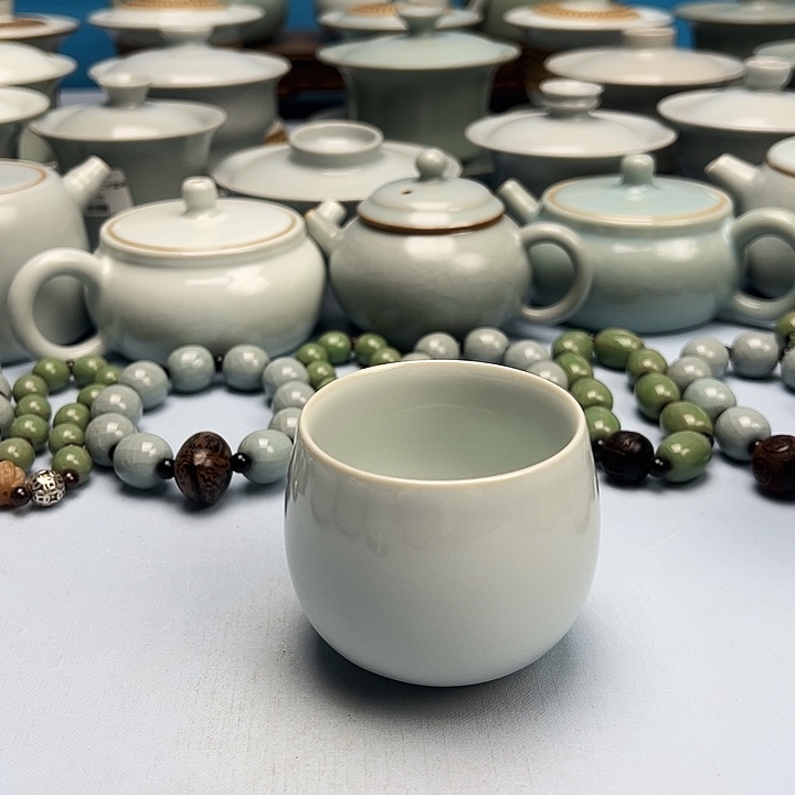 杯月白釉龙蛋杯原蓝原釉原产地