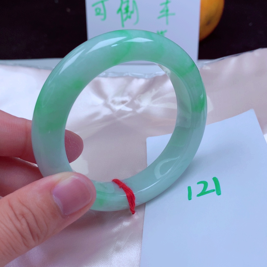 未镶嵌手镯翡翠缅甸天然A货翡翠手镯52.7