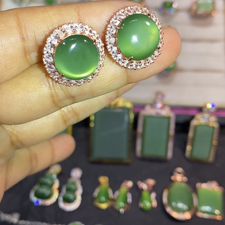 和田玉（碧玉）银S925镶嵌颈饰