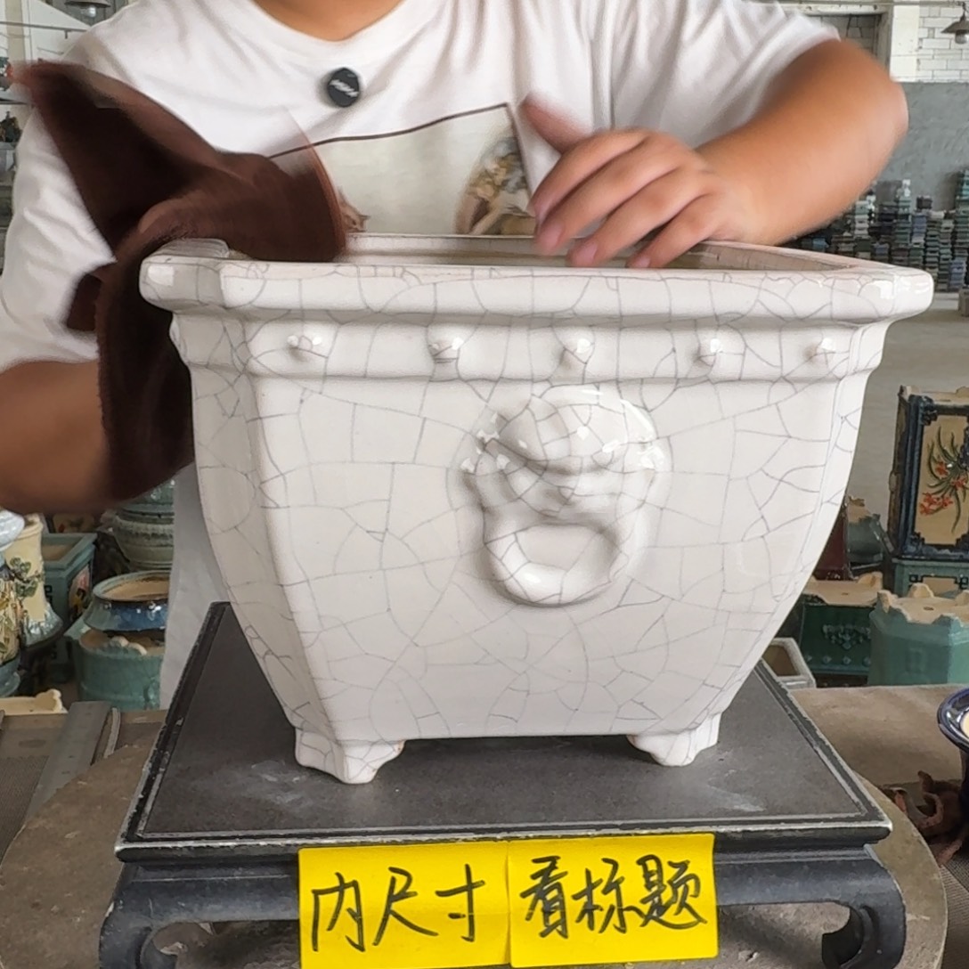 。一风堂石湾花盆 釉面微瑕 内25*18