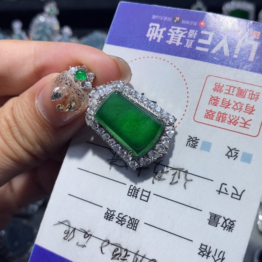 翡翠颈饰银S925镶嵌财****女翡翠