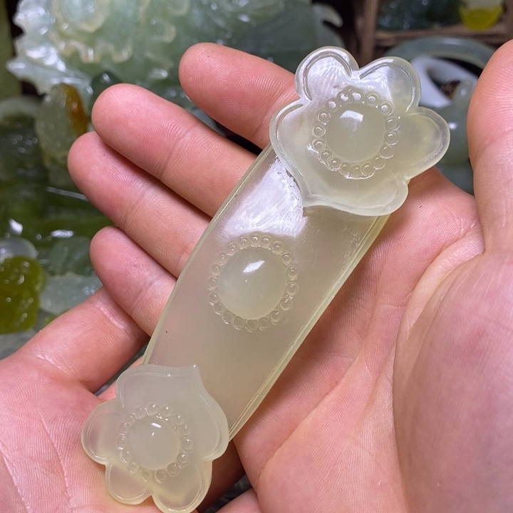 岫玉未镶嵌岫玉手把