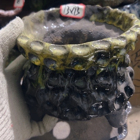 红陶粗陶花盆手工