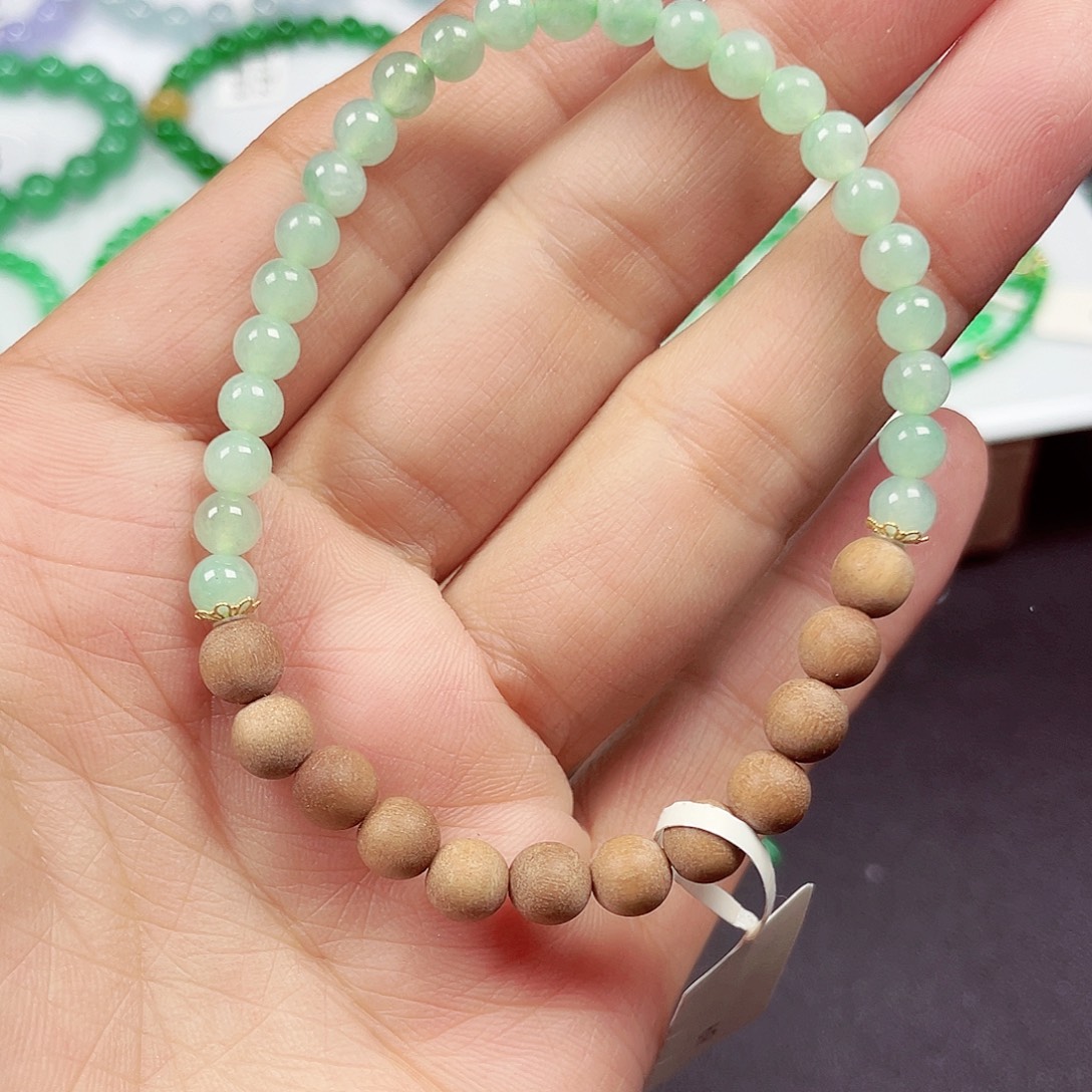 翡翠未镶嵌手链天然缅甸翡翠A货卡5