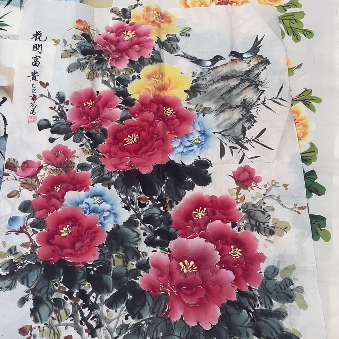 国画国画作品原稿牡丹竖福利