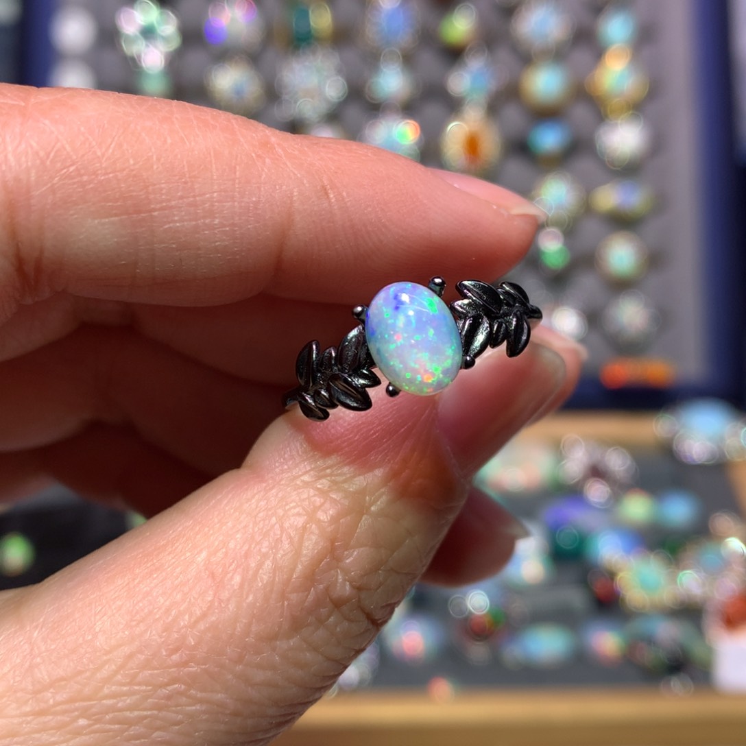 银S925镶嵌欧泊戒指款式