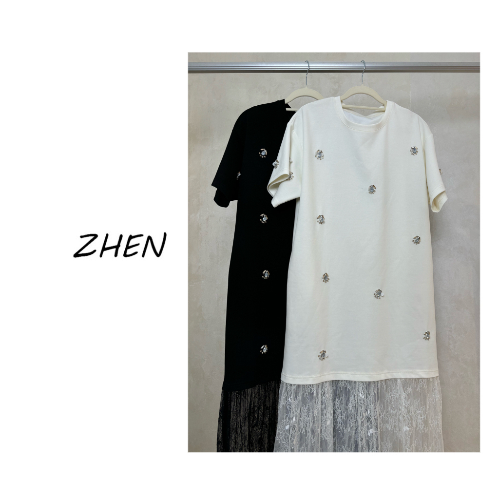 【ZHEN】25K00428 2025新款时尚气质修身显瘦小众设计连衣裙女