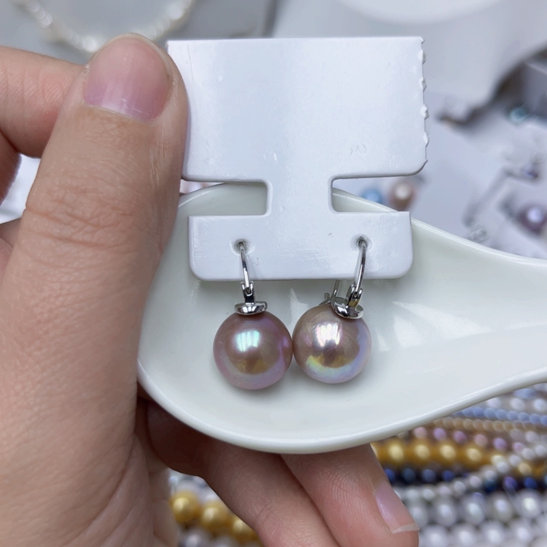 淡水珍珠耳饰银S925镶嵌