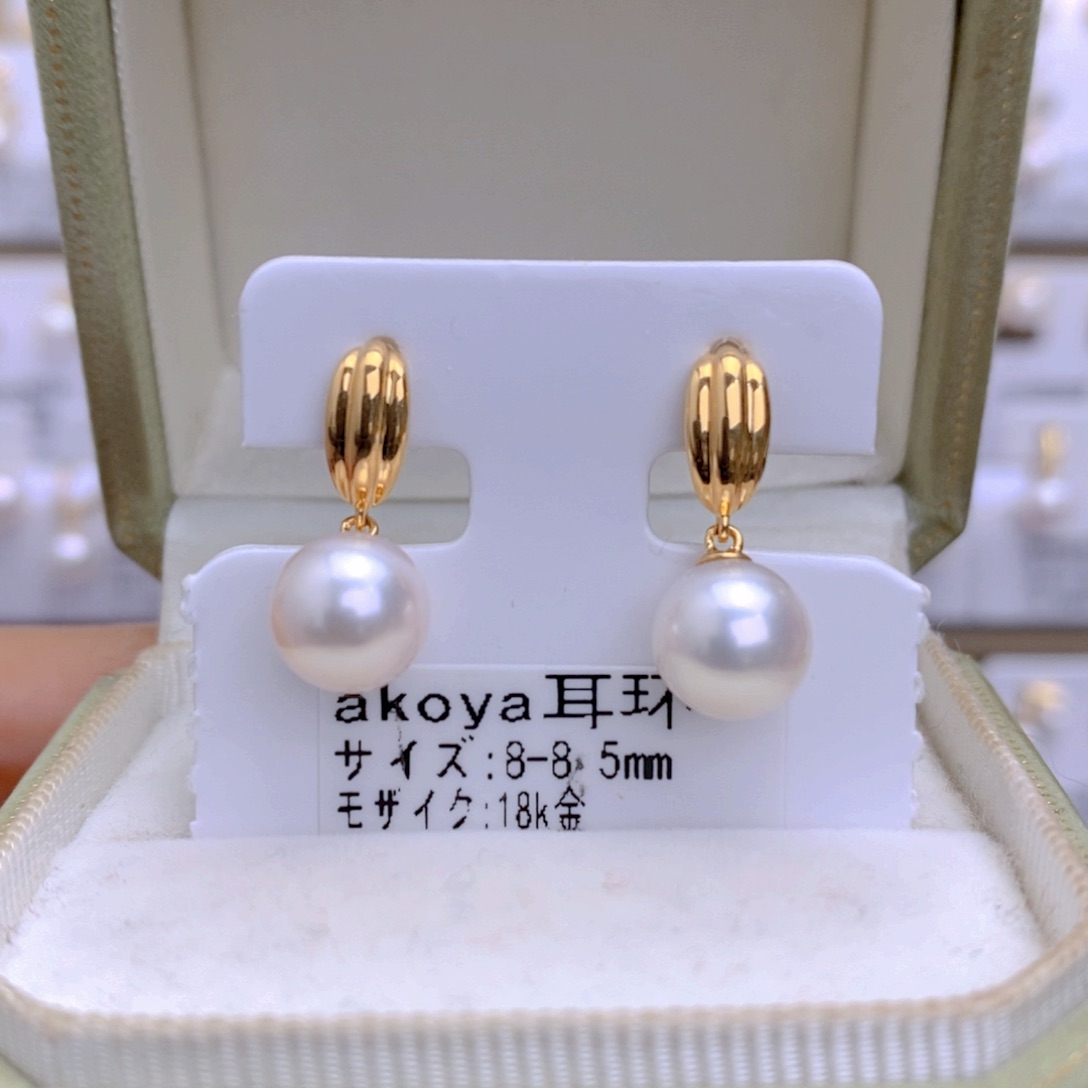 海水珍珠耳饰18K金镶嵌