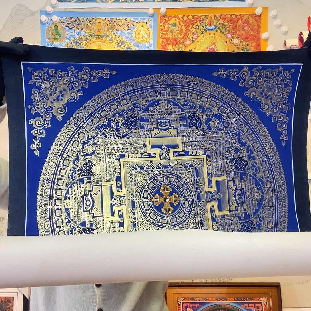 卷轴画纯手绘坛城唐卡50厘米左右