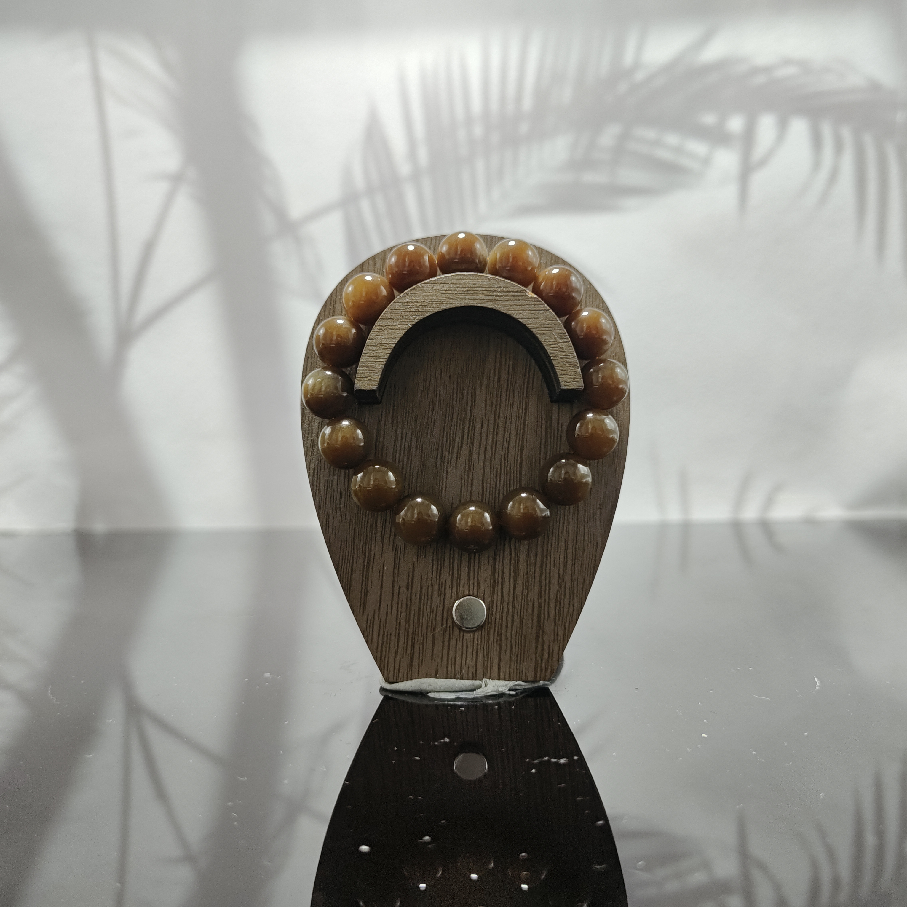 J和田玉且末糖圆珠手串（卡12）3996