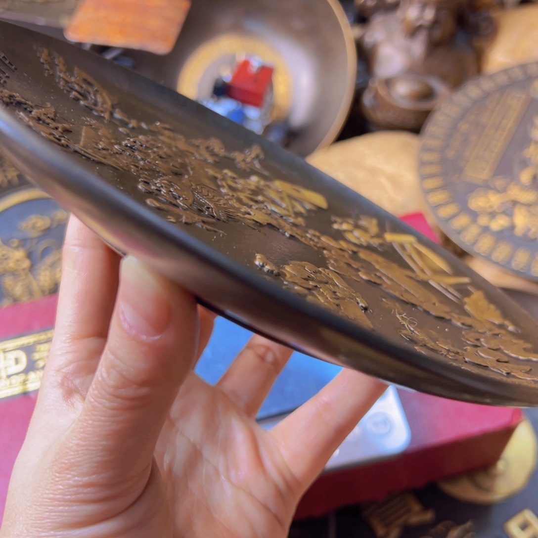 原矿风磨铜定制百子图