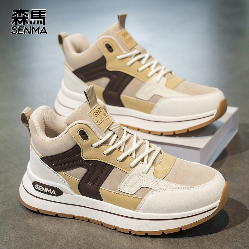 森马男鞋冬季高帮运动鞋厚底增高百搭休闲阿甘鞋软底防滑老爹板鞋