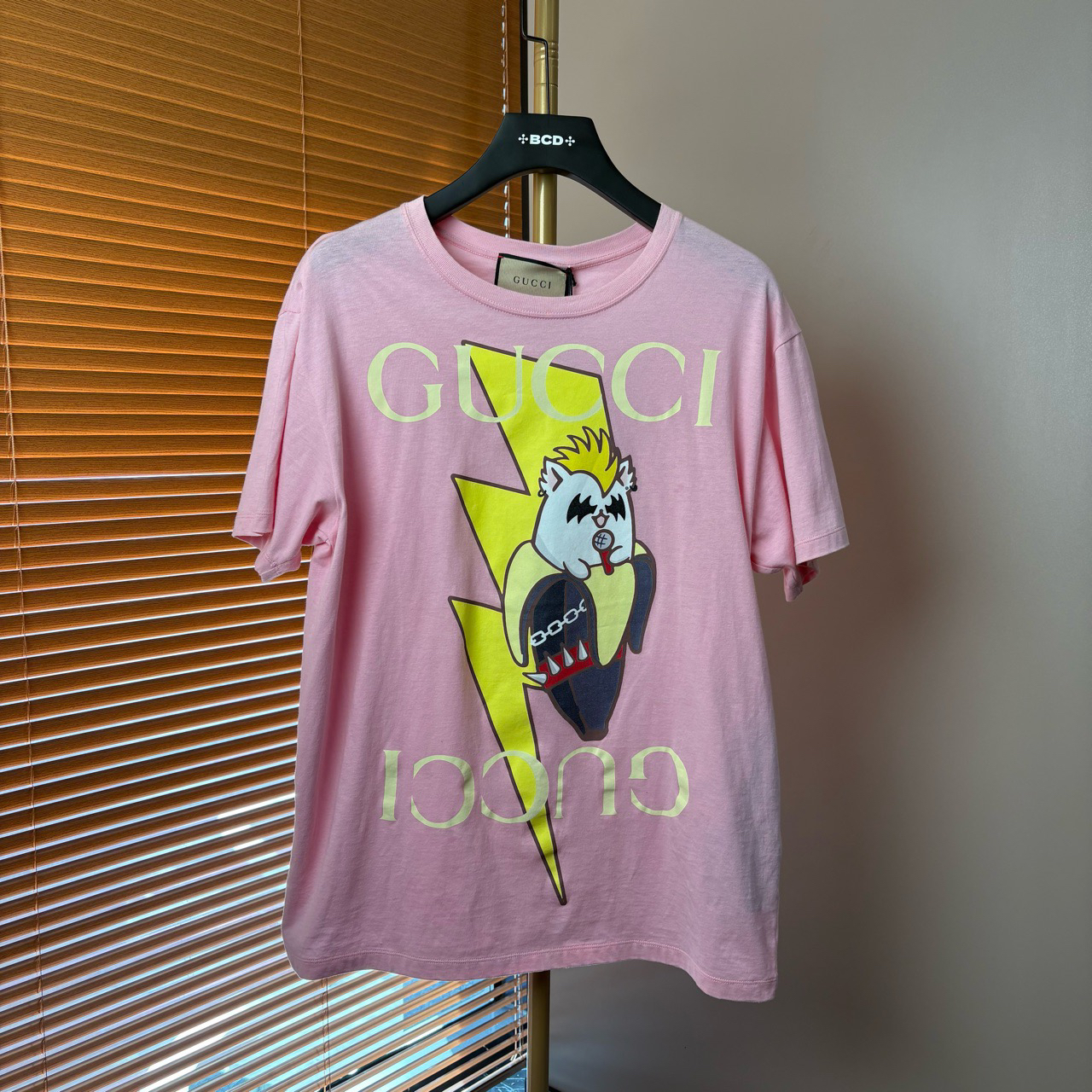 99新 GUCCI/古驰 （原）字母香蕉猫卡通印花短袖 S码/98新/fg207887
