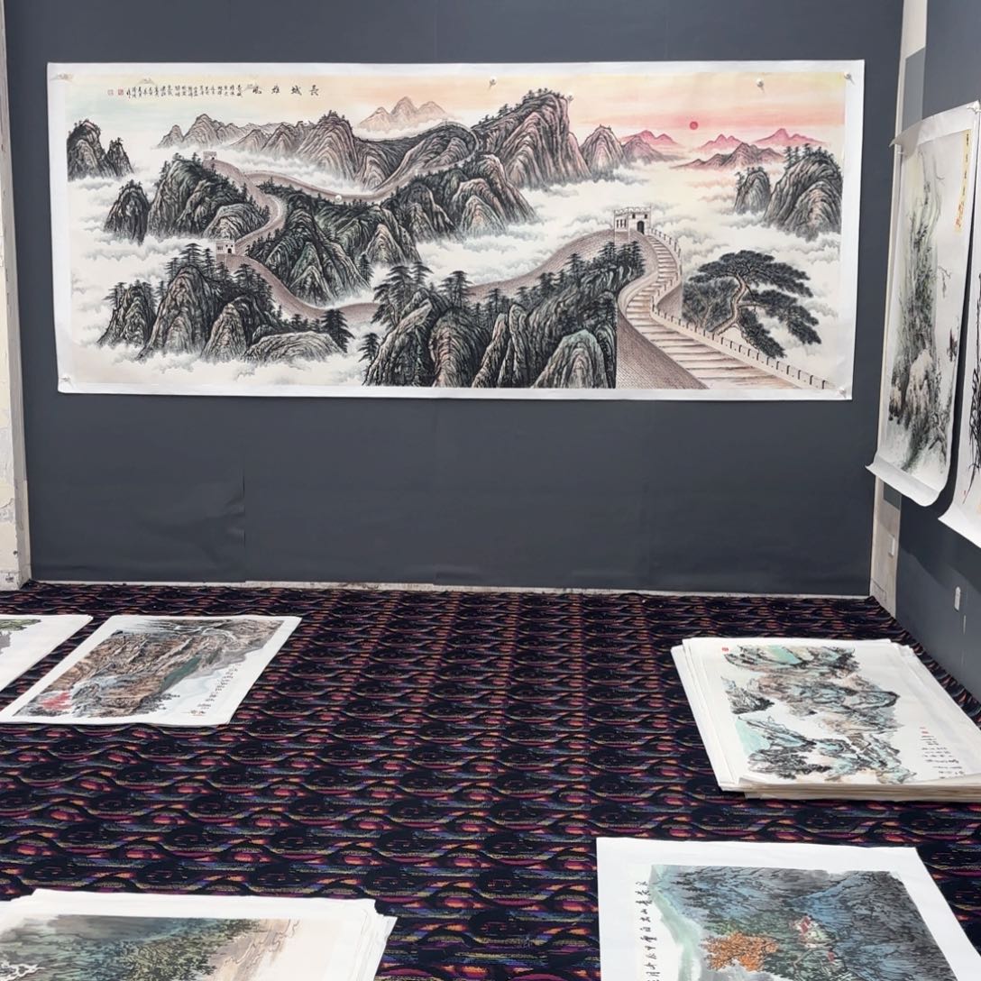 国画丈二山水作品