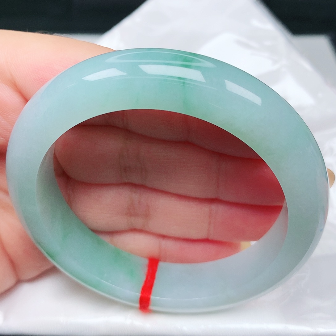 未镶嵌手镯翡翠2宽版蓝底飘花