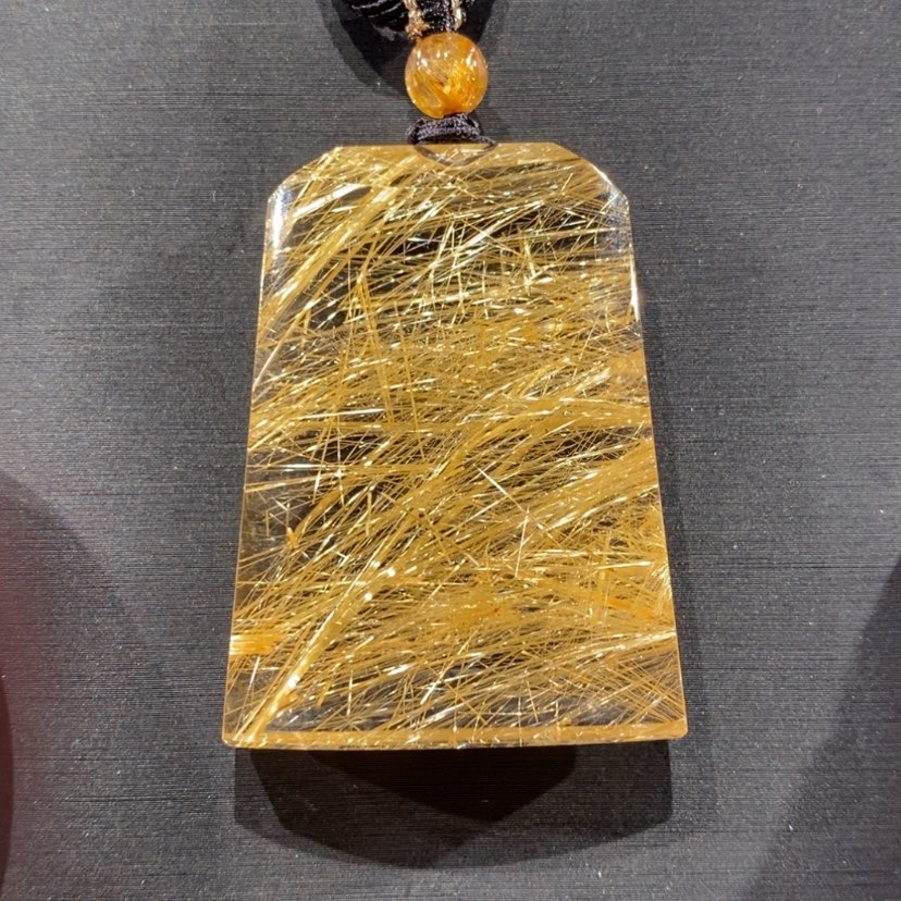 【闪购商品】水晶颈饰未镶嵌天然钛晶无事牌吊坠