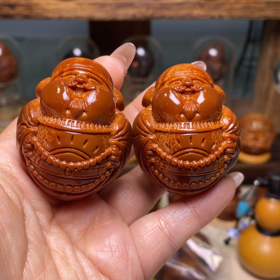 佛螺菩提吊坠恩*嘟嘟财神一对 四零尺