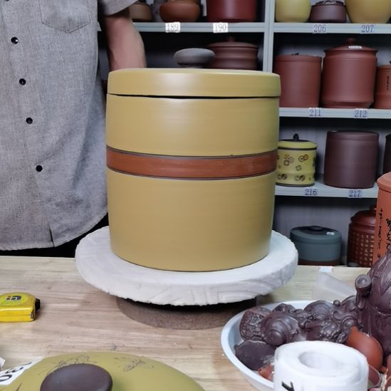 紫砂茶叶罐处理八饼直筒素面不退不换