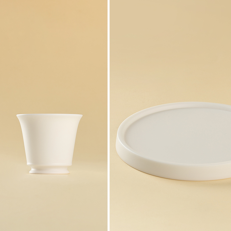 月记窑“一马平川”羊脂玉瓷马蹄套组单品系列