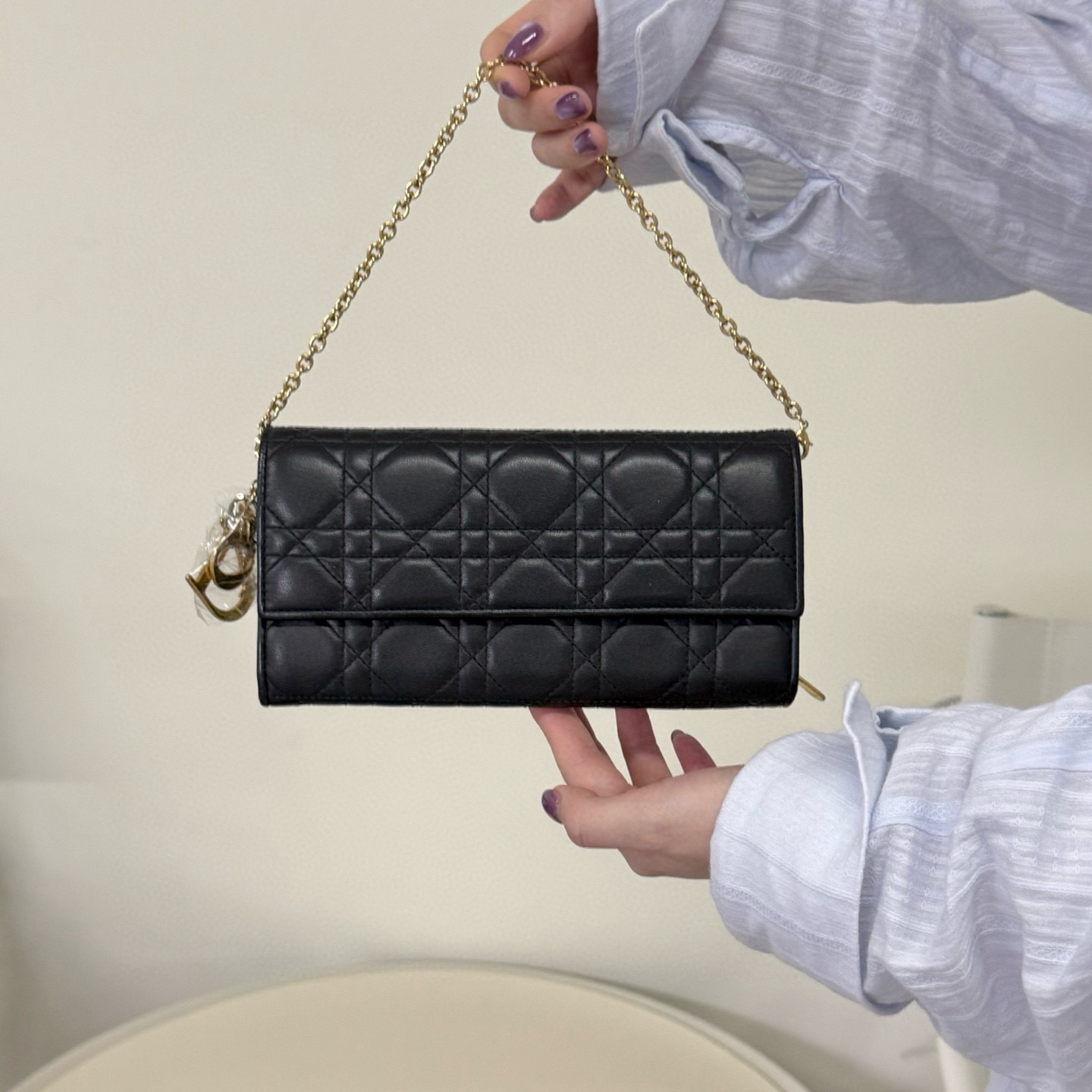 95新 DIOR/迪奥 dior黑金戴妃woc手提包