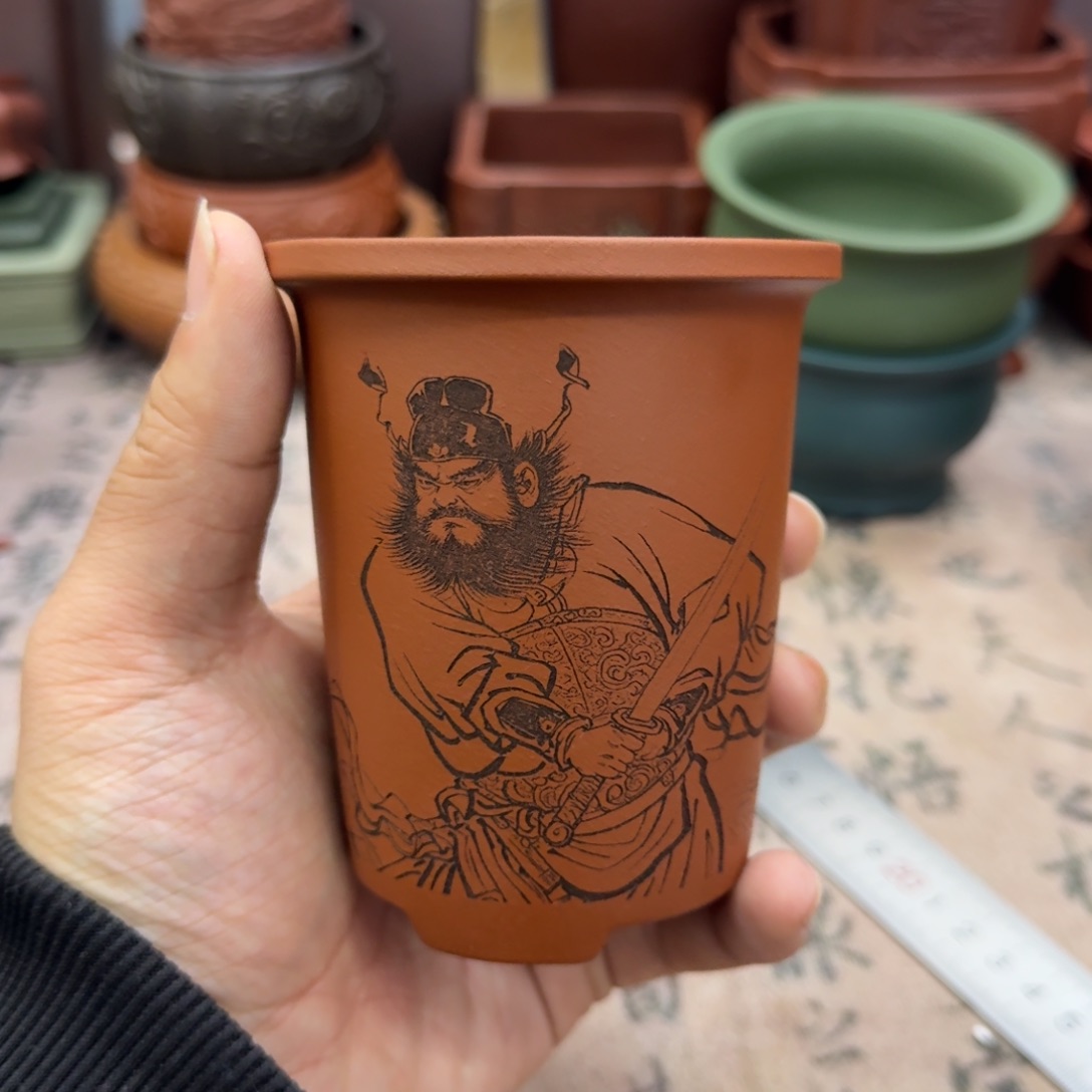 紫砂花盆宜兴紫砂正品6.5x9